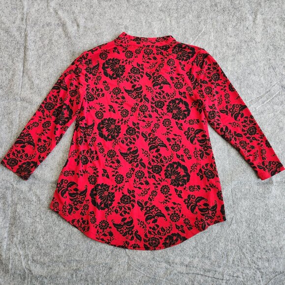 Charter Club Liquid Knit Stretch V-Neck Tank Top Women's S Red Vamp Whimsigoth - Picture 3 of 11